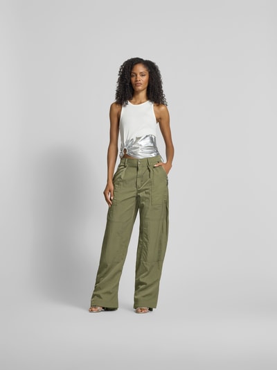 Rabanne Stoffhose mit Gesäßtaschen Khaki 1