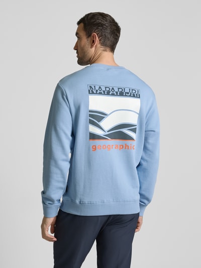 Napapijri Sweatshirt mit Label-Print Modell 'SOVANA' Hellblau 5