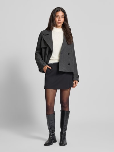 Samsøe Samsøe Jacke aus Woll-Mix mit Reverskragen Modell 'MARTA' Dunkelgrau Melange 1