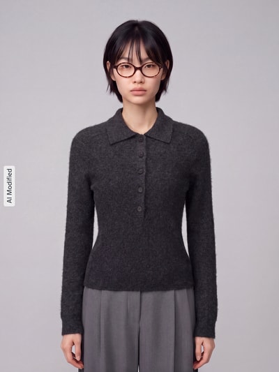 MM by Max Mara Regular fit pullover van mix van wol en kasjmier model 'CELLULA' Antraciet - 4