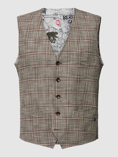 CG - Club of Gents Gilet met ruitmotief, model 'Morley' Beige - 2