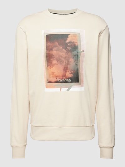 CK Calvin Klein Sweatshirt met label- en motiefprint, model 'PHOTO' Zand - 2