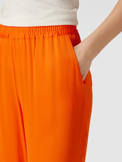 Milano Italy Stoffen broek met elastische band Oranje - 3