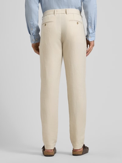 Marc O'Polo Tapered Leinenhose mit Gürtelschlaufen Modell 'OSBY JOGGER' Sand 5