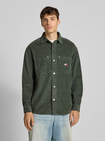 Tommy Jeans Relaxed Fit Cordhemd aus reiner Baumwolle Dunkelgruen 4
