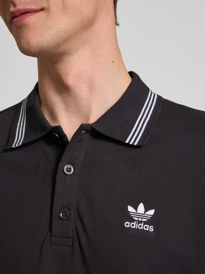 adidas Originals Loose fit poloshirt met labelstitching Zwart - 3