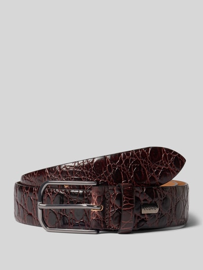 Productfoto, Gürtel aus echtem Leder mit Allover-Schlangen-Prägung von LLOYD, herenriem van echt leer, pasvorm, all-over slangenmotief, logodetail, doornsluiting, Breedte maat 90: 3 cm