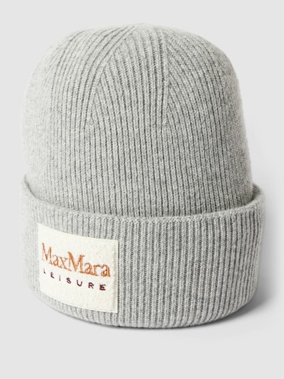 MaxMara Leisure Beanie mit Label-Patch Modell 'GIUNTO' Hellgrau 1