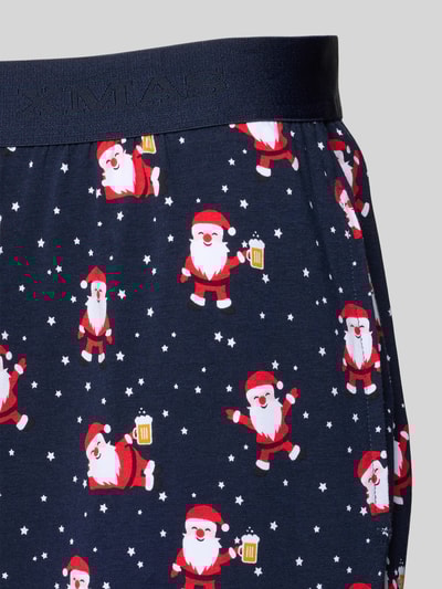 Christian Berg Men Pyjamabroek met elastische logoband Donkerblauw - 2