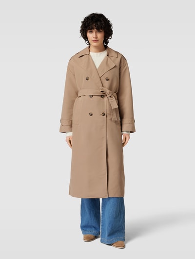 Vero Moda Trenchcoat met strikceintuur, model 'CHLOE' Zand - 4