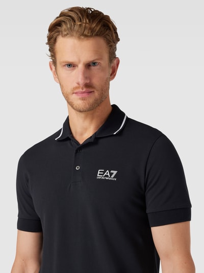 EA7 Emporio Armani Poloshirt mit Label-Print Dunkelblau 3