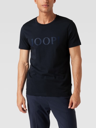 JOOP! Collection T-shirt met labelprint, model 'Alerio' Marineblauw - 4