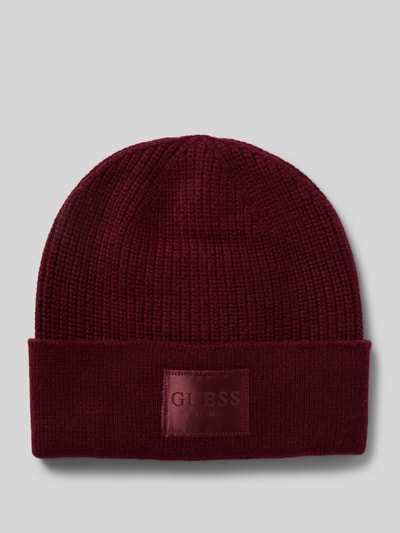 GUESS Czapka beanie z domieszką kaszmiru model 'BRENTON' Bordowy 1