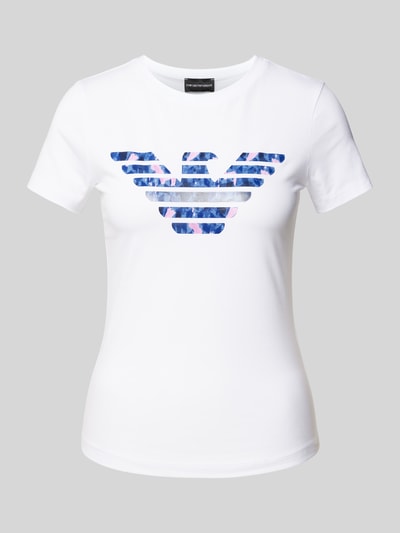 Emporio Armani T-Shirt mit Logo-Print Weiss 2