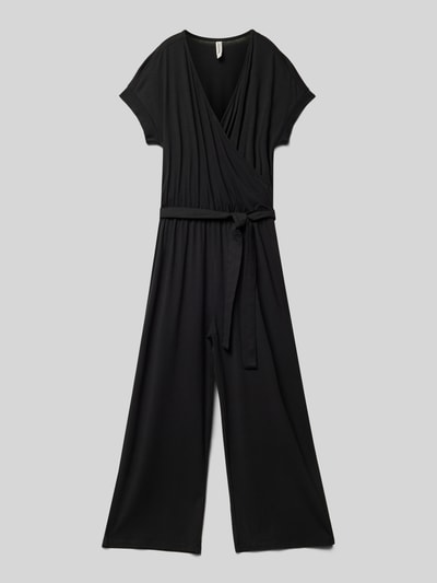 Blue Effect Jumpsuit aus Viskose-Mix mit V-Ausschnitt Black 1