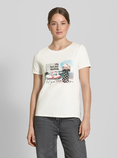 More & More T-Shirt mit Motiv- und Statement-Print Offwhite 4