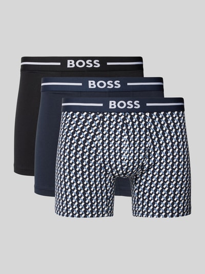 BOSS Trunks mit elastischem Logo-Bund im 3er-Pack Marine 1