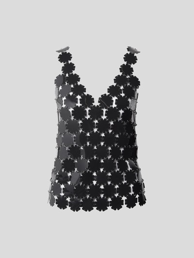 Paco Rabanne Top mit Applikationen Schwarz 2