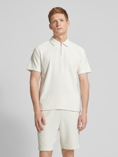 Selected Homme Relaxed Fit Poloshirt in Ripp-Optik Offwhite 4