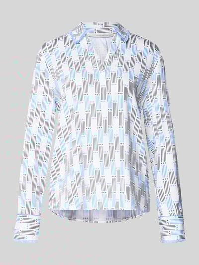 Herzensangelegenheit Regular fit blouse van zijde met V-hals Blauw - 2