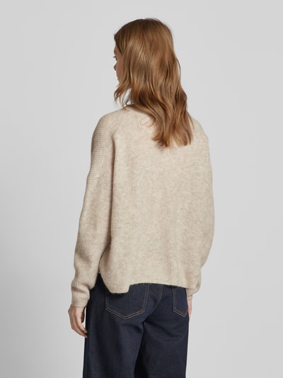 MOS MOSH Cardigan mit überschnittenen Schultern Modell 'THORA' Sand Melange 5