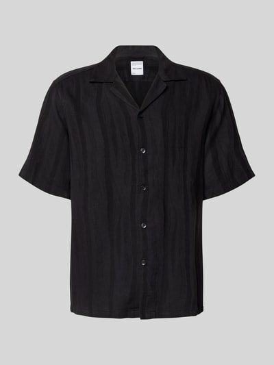 Only & Sons Regular Fit Freizeithemd mit Leinen-Anteil Modell 'ROBERT' Black 2