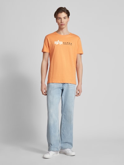 Alpha Industries T-Shirt mit Label-Print Orange 1