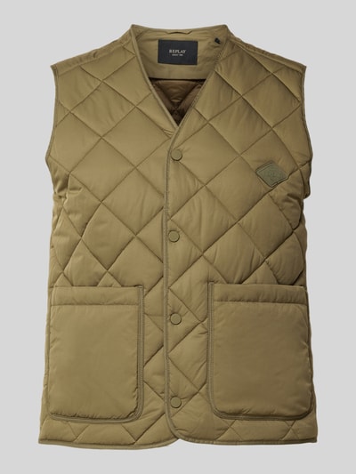 Replay Bodywarmer met drukknoopsluiting Olijfgroen - 2