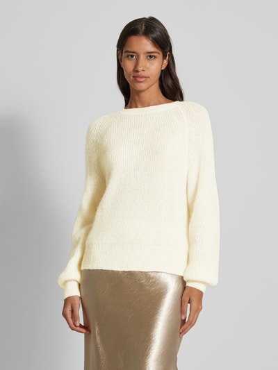 Lanius Gebreide pullover met ribboorden Offwhite - 4