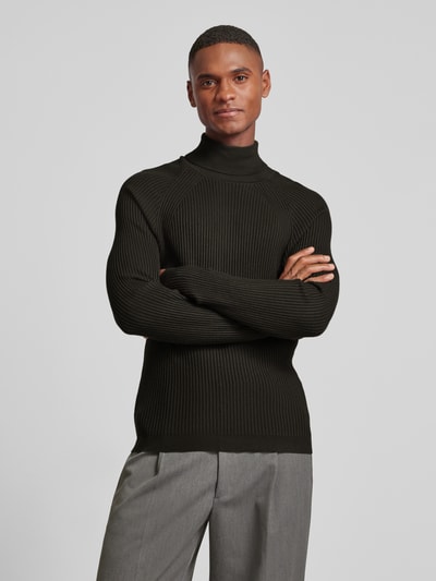 Antony Morato Gebreide pullover met structuurmotief Olijfgroen - 4