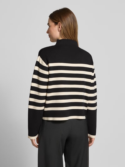 Jake*s Collection Strickpullover mit geripptem Stehkragen Black 5