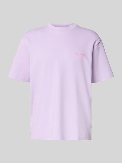 Lindbergh Oversized T-Shirt mit Label-Print Lavender 2