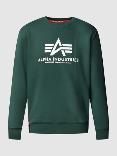 Alpha Industries Sweatshirt mit Logo-Print Modell 'BASIC SWEATER' Petrol 2