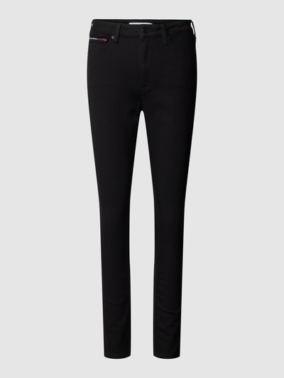 Tommy Jeans High Rise Super Skinny Fit Jeans mit Label-Patch Modell 'SYLVIA' Black 2