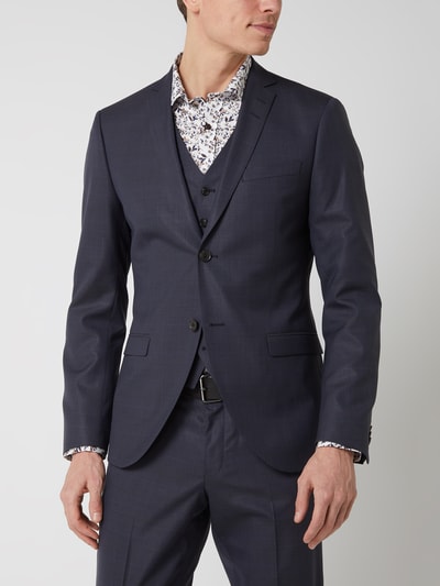 Tiger Of Sweden Slim fit 2-knoops colbert met glencheck, model 'Jules' Marineblauw - 4