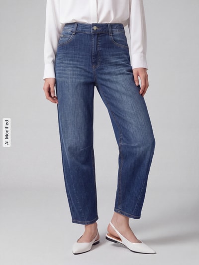 ANGELS Regular Fit Barrel Jeans aus Baumwoll-Mix Modell 'ELLY' Blau 4