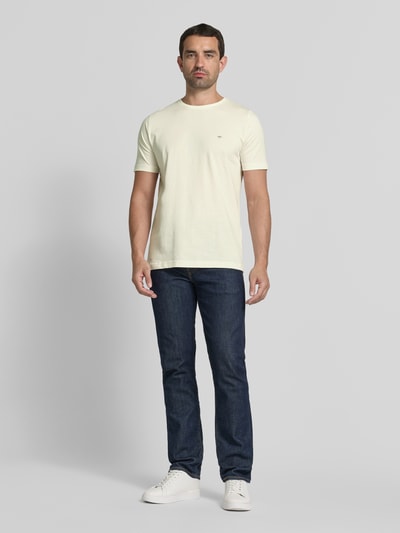 Fynch-Hatton t-shirt z okrągłym dekoltem i wyhaftowanym logo Złamany biały 1