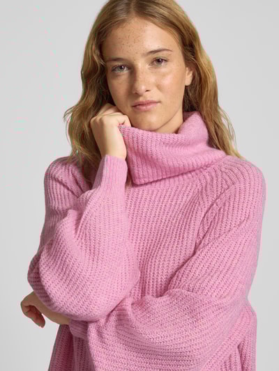 Only Loose fit coltrui met raglanmouwen, model 'WHITNEY' Lila gemêleerd - 3