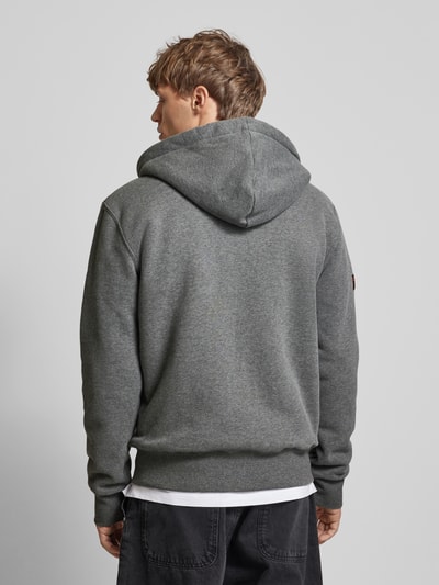 Superdry Sweatjack met labelstitching, model 'Borg' Antraciet gemêleerd - 5