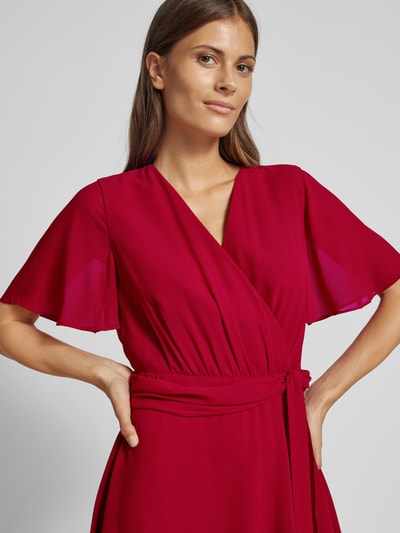 Christian Berg Cocktail Cocktailkleid mit Bindegürtel Rot Melange 3