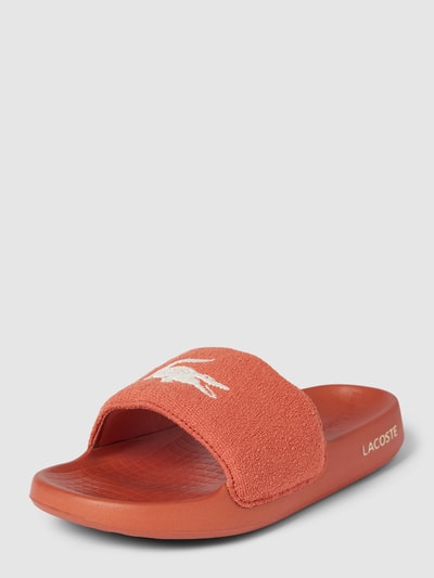 Lacoste Slippers met labelstitching Roestrood - 1