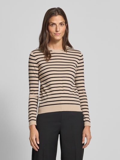 Weekend Max Mara Regular Fit Strickpullover mit Seide-Anteil Modell 'SICILIA' Beige 4