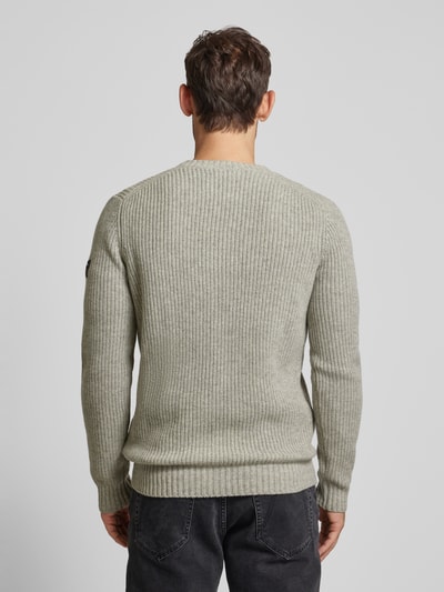 ECOALF Gebreide pullover met V-hals, model 'BOJALF' Lichtgrijs - 5