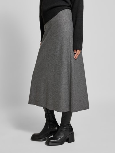 Luisa Cerano Midirock aus Woll-Mix mit elastischem Bund Mittelgrau Melange 3