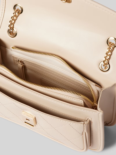 VALENTINO BAGS Handtasche mit Steppnähten und Label-Applikation Modell 'MANSION' Offwhite 4