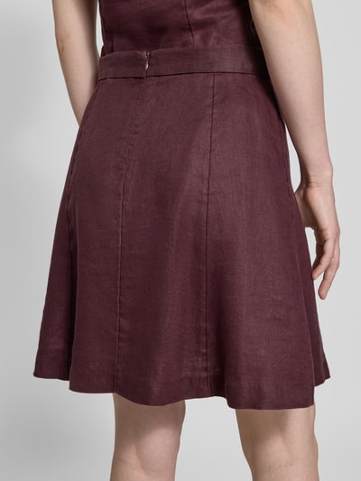 MSCH Copenhagen Leinenrock mit Knopfverschluss Modell 'Naira Claritta' Bordeaux 3