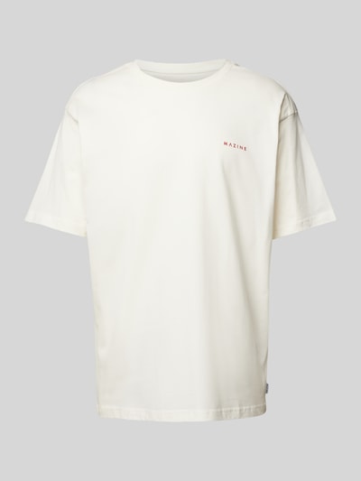 Mazine T-shirt met labelprint, model 'Travis' Offwhite - 2