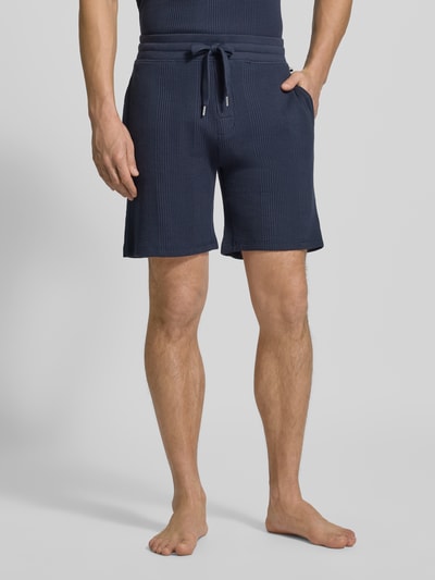 BOSS Regular Fit Sweatshorts aus Baumwoll-Mix Marine 4