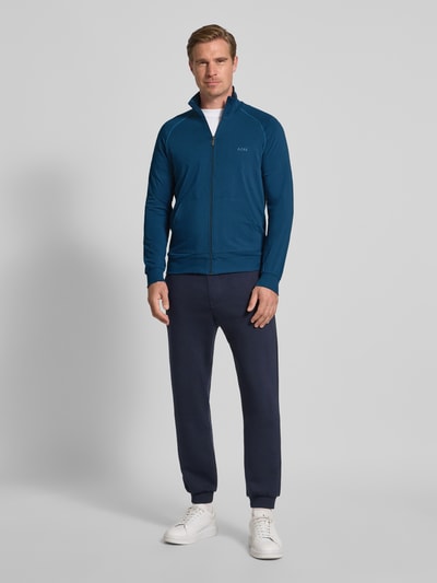 BOSS Regular Fit Sweatjacke aus Baumwoll-Mix Dunkelblau 1