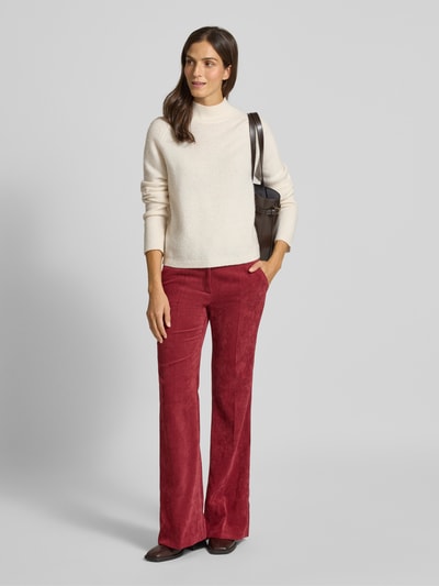 Luisa Cerano Wide Leg Hose mit Strukturmuster Kirsche 1